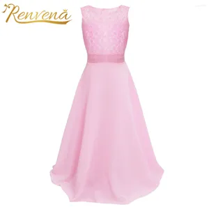 Robes de fille fleur enfants filles dentelle florale en mousseline de soie robe Maxi fête de mariage première Communion pour vêtements pour enfants