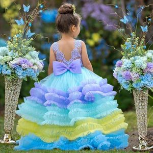 Vestidos de niña Fluffy Tulle Cloud Girls Dress Little Princess Party And Wedding Flower Niños Frock 1-14Y