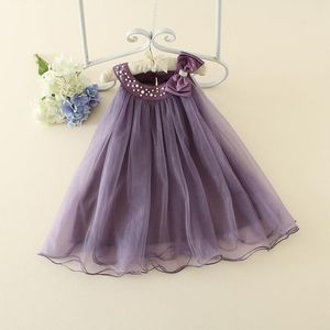 Fille robes fille mode filles enfant violet fleur Vestidos 2023 anniversaire enfants vêtements pour 3 4 6 8 10 12 ans AKF164099