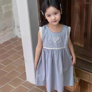 Girl Dress Girls Dress Wholesale Summer 2024 Version coréenne de la broderie décontractée de style occidental