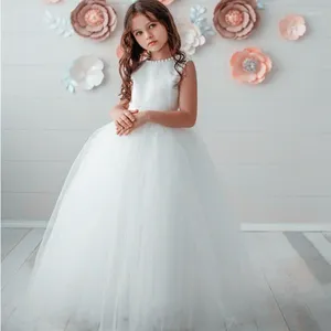 Robes de fille Robe de soirée de mariage à fleurs pour filles, en Tulle mignon à la fraise pour une jolie première Communion