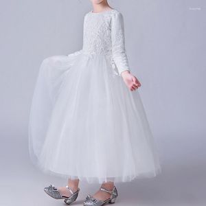 Robes de fille robe à fleurs de haute qualité blanc Simple longue robe filles de 2 3 4 6 8 10 12 14 ans vêtements formels pour enfants 185022