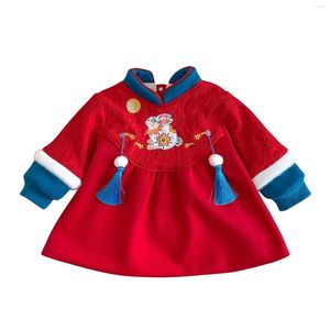 Fille Robes Infantile Bébé Calendrier Année Chinoise Tang Costume Princesse Robe D'été Long Casual Filles Chandails Taille 10 12