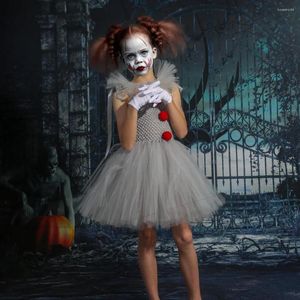 Robes de fille Joker Pennywise filles Tutu robe enfants gris Clown effrayant Halloween Costume Cosplay vêtements enfants anniversaire fantaisie