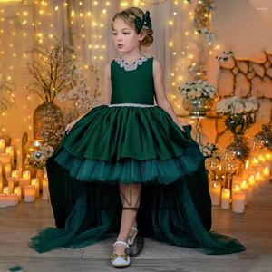 Robes de fille JONANY robe à fleurs élégante haut bas strass col en V nœud robe de bal personnalisée petite princesse Roupas De Florista