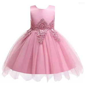 Robes princesse pour filles, robe de soirée pour enfants, broderie formelle de mariage, vêtements Tutu pour enfants, Design dos nu en V, 6M 2 4 6T