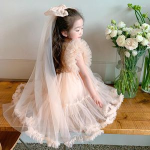 Fille robes enfant en bas âge bébé Lolita maille robe pour enfants princesse filles Boutique volants robe de soirée ballerine danse Vestido tenue