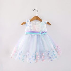 Robes de fille Tollder Girls Sweet Casual Dress 6-24Months Baby Princess Flower Applique Wedding Tutu Birthday Party Puffy Net Yarn