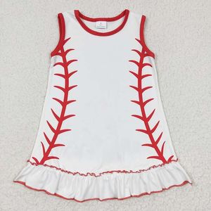 Fille Robes En Gros Bébé Baseball Imprimer Robe Sans Manches Réservoir Enfant Enfants Infant Toddler Été Blanc Vêtements