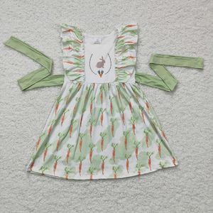 Robes de fille en gros printemps bébé vêtements de Pâques enfant manches courtes robe enfants carottes vêtements pour tout-petits