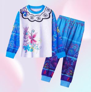 Fille Encanto Pyjamas Enfants Bleu Rose Mirabel Imprimer Manches Longues Hauts Et Pantalons 2 Pièces Tenue KidsCasual Vêtements De Nuit Ensemble De Vêtements G29883656