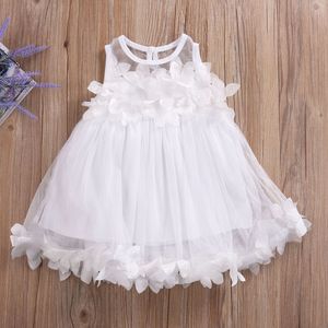 Robes de fille 1-7Y Vêtements pour femmes pour enfants Vêtements d'été pour bébé Robe tutu en dentelle sans manches Robe de princesse de mariage pour enfants 230407