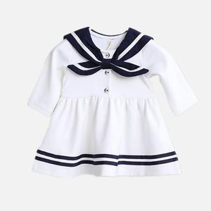 Robes de fille Baby Girl Robe Printemps Automne Vêtements Navy Style Vêtements pour tout-petits Robes pour 0-3 ans