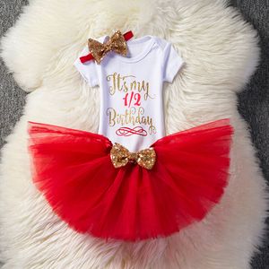 Robes de fille bébé filles 12 mois robe de fête d'anniversaire année 1ère robe de baptême né Infantil Tutu tenue rouge premier vêtements de Noël 230214