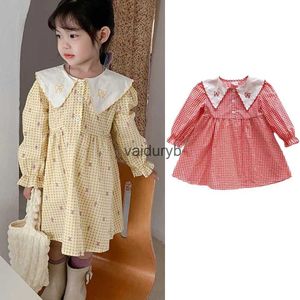 Vestidos de niña Vestidos para niñas Vestidos para niños Vestido floral bordado de algodón Ropa de estilo coreano para niños 2022 Primavera Otoño Princesa Costumevaiduryb