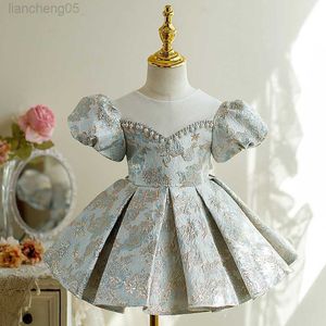 Robes de fille Bébé Filles Espagnol Lolita Princesse Robe De Bal Enfants Élégant Perles Bow Design Fête D'anniversaire Boutique Robes y822 W0224