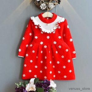 Robes de fille Bébé vison polaire pull fille robe vêtements pour enfants automne hiver 2020 nouveau pull pull Dot européen américain enfant robe