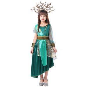 Robes de fille Child Girl The Gorgon Medusa Greek Greek Mythological Cosplay Costume Kids Performance Performance Fancy Dress Halloween Party 230821