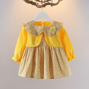 Robes de fille Robe de bébé mignonne et adorable robe d'ours à fleurs printemps et automne vêtements pour enfants de 1 2-3 ans robe Tutu 2312306