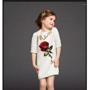 Robes de fille Filles de fleur pour la fête et le mariage Vêtements de fille en bas âge Nova Kids Printing