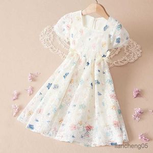 Robes de fille Robe en dentelle pour filles Robe de mariée élégante Princesse Vêtements pour enfants Vêtements pour enfants d'école à l'âge de 4 9 et R230824