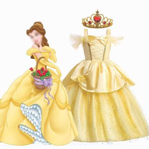 Robes de fille Girls 'Princess Bell Dress Children's Beauty and Beast Costume Children's Children's Childay Birthday Role Elegant Party Robe 2-10 Years 230718