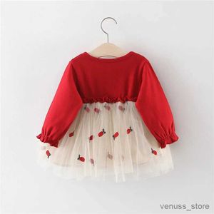 Robes de fille Ladka 6m-3t Robes de bébé nouveau-né printemps pour fille princesse en dentelle premier anniversaire robes de fête de fille rouge tenues vêtements 2023