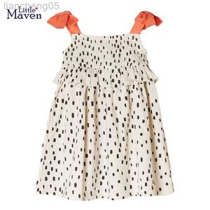 Vestidos de niña Little maven 2023 nueva moda verano vestido de algodón encantador ropa Casual niños Vestidos bonitos para niños 2-7 años W0314