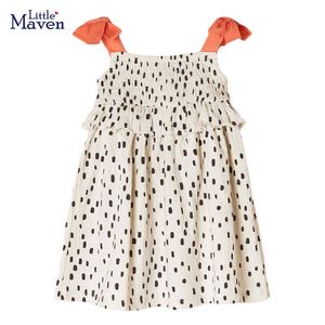 Vestidos de niña Little Maven 2023 Nueva moda Vestido de verano Algodón Encantador Ropa casual Niños Vestidos Bonitos para niños 2-7 años 0131
