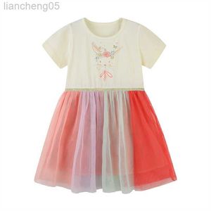 Vestidos de niña Little maven Princess Dress Summer for New Year 2023 Flower Rabbit Pretty Children Dress Casual para niños de 2 a 7 años W0314