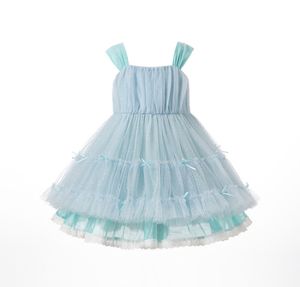Robes de fille au détail bébé filles été Boutique bleu maille Tutu robe de soirée princesse enfants robes douces vacances 1-6 T 230615