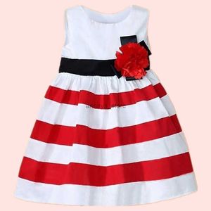 Vestidos de niña Raya Niño pequeño Casual Sin mangas Ropa de flores anchas Vestido de niña para niños Falda Vestido para niñas bebés Falda Vestido para niños pequeños con brillo