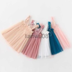 Robes de fille Summer Girl Kawaii Angel Wing Fairy Puffy Dress Toddler Kid New Mesh Sling Princess Dress pour filles Robes de fête d'anniversaire MTK02 x0806