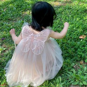 Robes de fille Summer Girl Kawaii Angel Wing Fairy Puffy Dress Toddler Kid New Mesh Sling Princess Dress pour filles Robes de fête d'anniversaire R230719