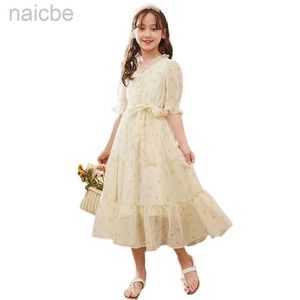 Robes d'été pour filles, nouvelle collection, jupe de princesse en mousseline de soie, vêtements de Style pastoral pour jeunes de 14 à 16 ans, ldd240313