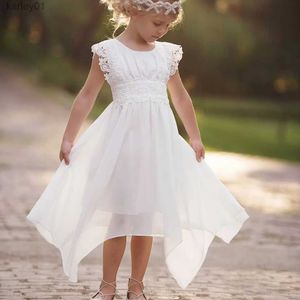 Vestidos de niña Vestido de verano para niña pequeña Vestido de princesa sin mangas para bebés Playa de encaje Boho Vestidos de fiesta blancos Vestido de moda para 1-9 años yq240327