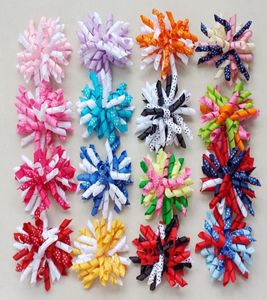 Fille femmes Corker cheveux élastiques Accessoires 4quot M2M Gymboree style imprime point Curlies boucle Ruban Korker cheveux arcs clips 20pcs 5872676