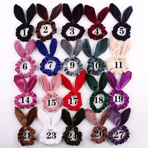 Chica Mujer Terciopelo Cabello Scrunchies Bandas para el cabello Accesorios Ponytail Holder Scrunchy Velour Bunny Ears Pleuche Headwear Diadema 20 UNIDS FJ3363