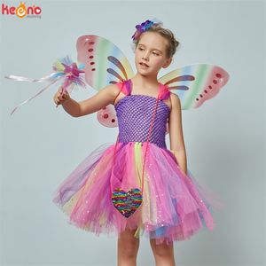 Niñas mariposa hada tutú elegante vestido alas disfraz niños princesa cumpleaños fiesta Halloween Cosplay niños primavera tul vestido 220707