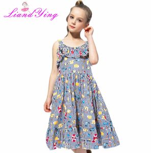 Mädchen Cartoon Tier Fisch Fuchs Eule Druck Kleid Elegante Blume Mädchen Hochzeit Kleid Baby Mädchen Prinzessin Kleid Kinder Party Kleider q0716