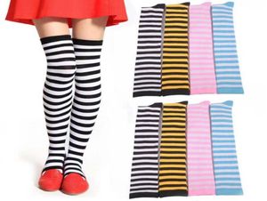 Calcetines hasta la rodilla con rayas clásicas para niñas, calcetines largos de Lacrosse, calcetines altos hasta el muslo para mujer, ropa de Cosplay para Navidad y Halloween72299123141783