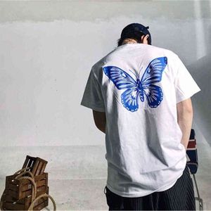 Filles Dont Cry Butterfly T-shirt Hommes Femmes Coton Meilleure Qualité Mode Cool Impression Teen couple T-shirts Y2k Tops Surdimensionnés Y220426