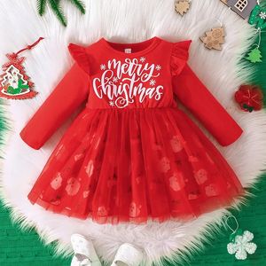 Robes filles bébé robe de noël 15 ans impression rouge 