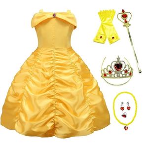 Girls Dresses Belle Dress Kids Ball Gown Princess Costume Beauty and Beast Children Christmas Birthday Carnival Party Cosplay Disguise 231211