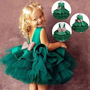 Robes de filles robe d'enfants pour l'année de Noël princesse Eleagnt fête Tutu bal enfants mariage soirée Bowknot robe 15 ans 230217