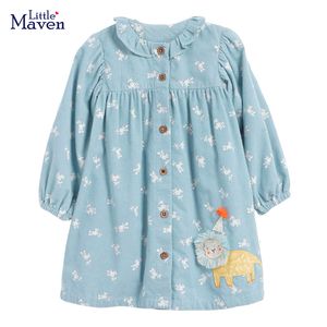 Vestidos para niñas Little maven Vestido informal Algodón Suave y cómodo Bebé Primavera Otoño Ropa Vestidos para niños 27 años 230217