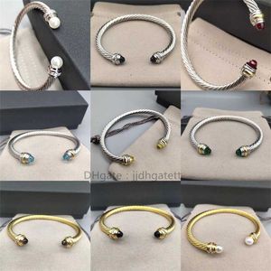 Chicas Oro Color trenzado Colorido Lujo Zirconia Pulsera Brazalete para boda Mujeres Brazalete Joyería de fiesta vintage Pulseras de regalo Cable de torsión de plata 74UG