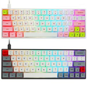 Gk64xs gk64x kailh interruptor silencioso rojo marrón intercambiable en caliente bluetooth modo dual Teclado mecánico personalizado interruptor rgb led tipo c1