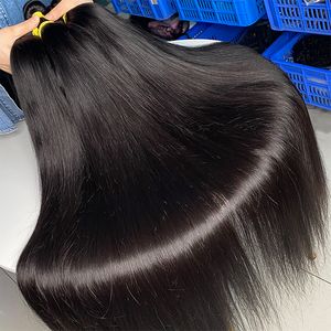 Glamorous 12a Human Heuving HEURS NON TRAPISSED TEAUX BRÉSILIAN MALAYSIAN INDIAN RAW CHELS POURMES 1 PIÈCE 100g / PCS Extensions de cheveux raides soyeux pour les femmes noires