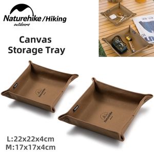 Bandeja de lona Glamping, caja de almacenamiento de escritorio, accesorios para equipos de viaje para acampar al aire libre, necesidades diarias 240112